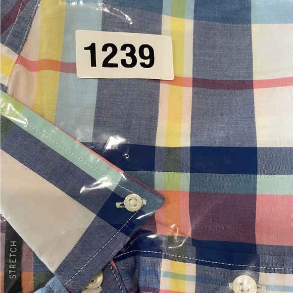 Nautica Men Shirt Size Large Red Blue White Plaid Short Sleeve Button Down - Picture 6 of 6